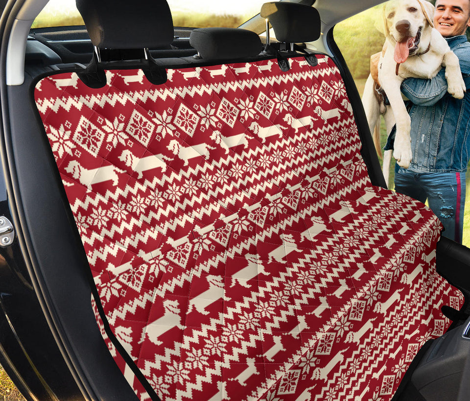 Dachshund Nordic Pattern Dog Car Seat Covers