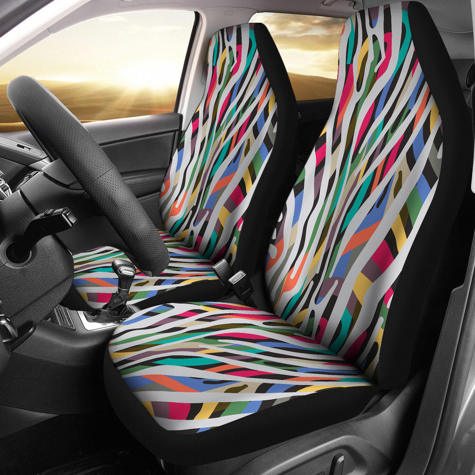 Colorful Zebra Skin Pattern  Universal Fit Car Seat Covers