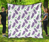 Eggplant Pattern Print Design 05 Premium Quilt