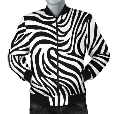 Zebra Skin Pattern Men'S Bomber Jacket