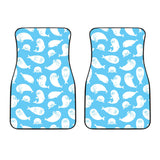 Cute White Sea Lion Seals Pattern Front Car Mats