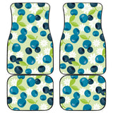 Blueberry Flower Pattern Front And Back Car Mats