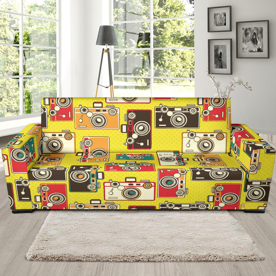 Camera Pattern Print Design 02 Sofa Slipcover