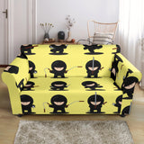 Cute Ninja Yellow Background Loveseat Couch Slipcover