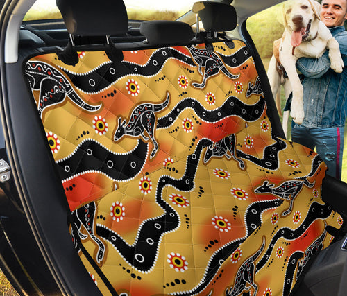 Kangaroo Australian Aboriginal Art Pattern Dog Car Seat Covers