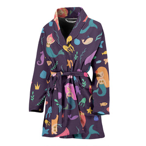 Beautiful Mermaid Fish Jellyfish Algae Other Marine World Women'S Bathrobe