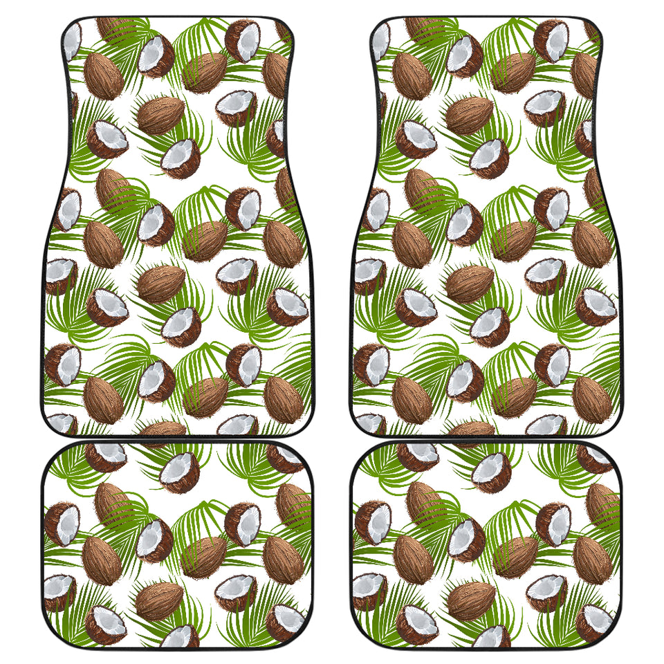 Coconut Pattern Print Design 04 Front and Back Car Mats