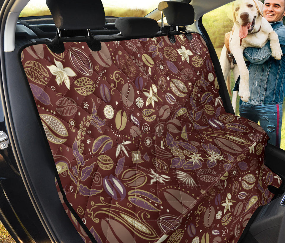 Coffee Bean Flower Pattern Dog Car Seat Covers