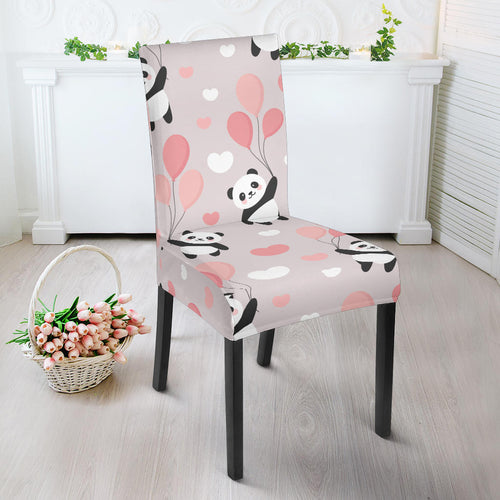 Cute Panda Ballon Heart Pattern Dining Chair Slipcover