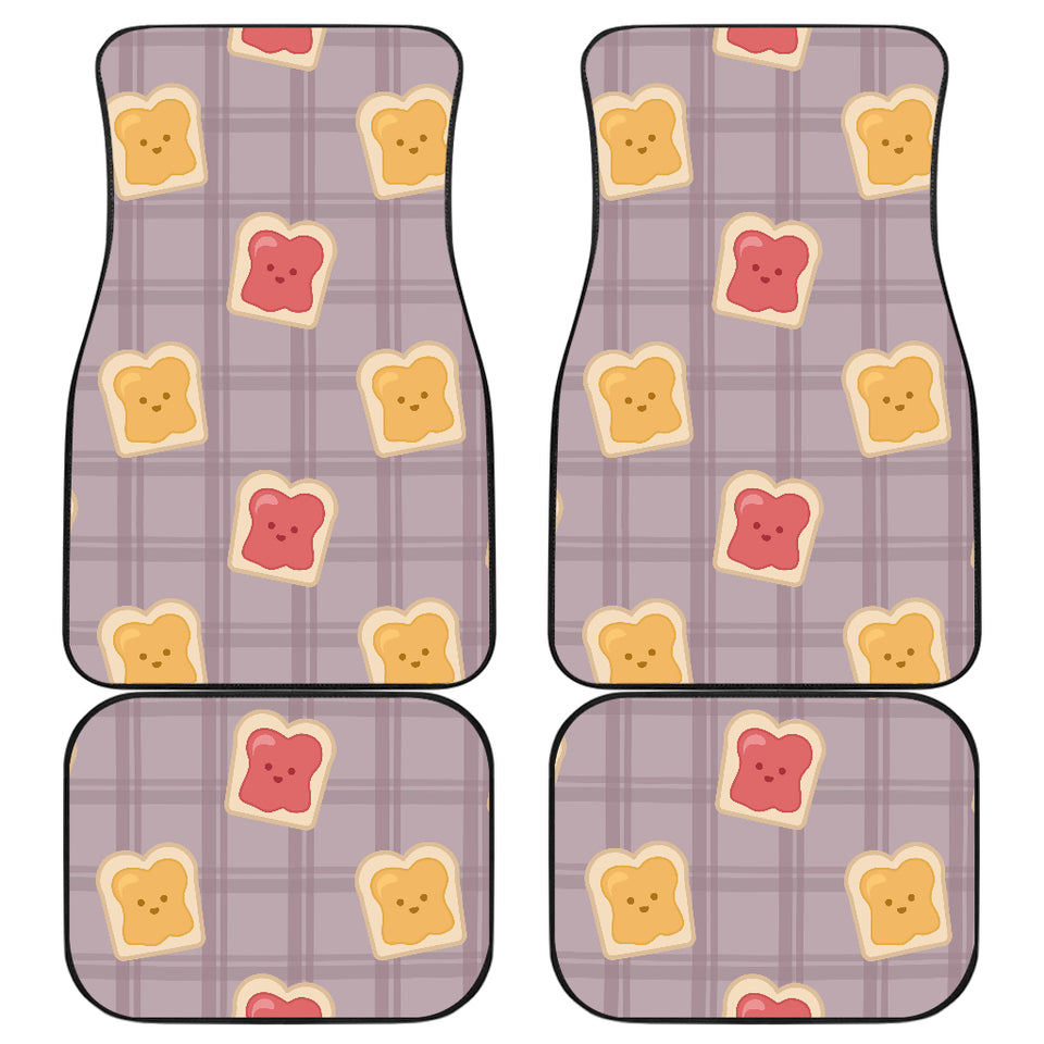 Bread Toast Pattern Print Design 05 Front and Back Car Mats