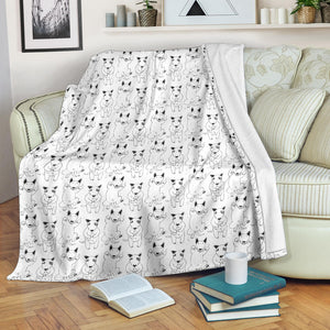 Bull Terrier Pattern Print Design 02 Premium Blanket