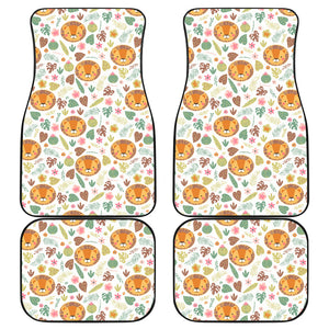 Lion Pattern Print Design 04 Front and Back Car Mats