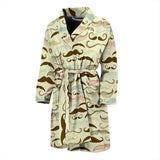 Mustache Beard Pattern Print Design 01 Men's Bathrobe