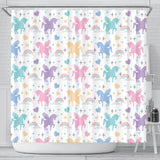 Colorful Unicorn Rainbow Heart Pattern Shower Curtain Fulfilled In US
