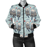 Lovely Sea Otter Pattern Women'S Bomber Jacket