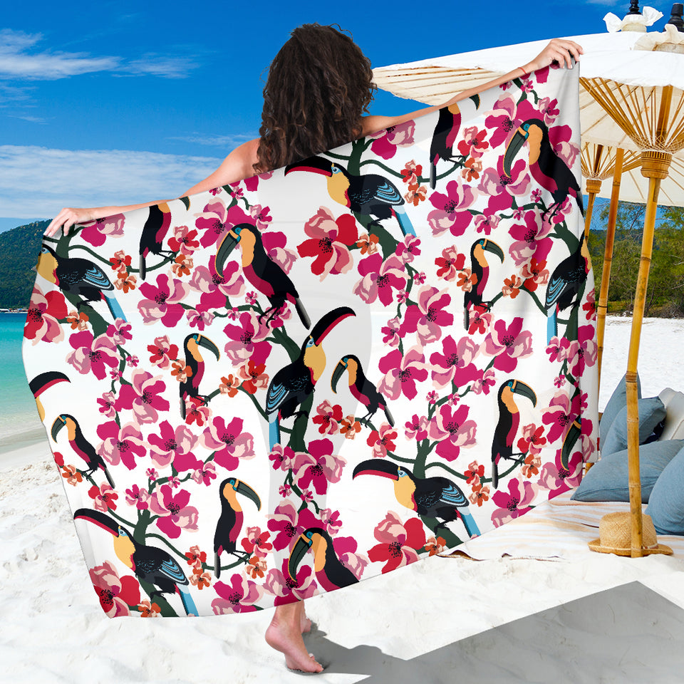 Toucan Flower Design Pattern Sarong