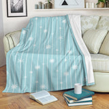 Snowflake Pattern Blue Stripe Background Premium Blanket