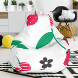 Cherry Pattern White Background Bean Bag Cover