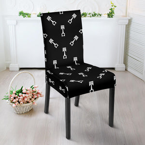 Engine Piston Black Theme Pattern Print Design 03 Dining Chair Slipcover