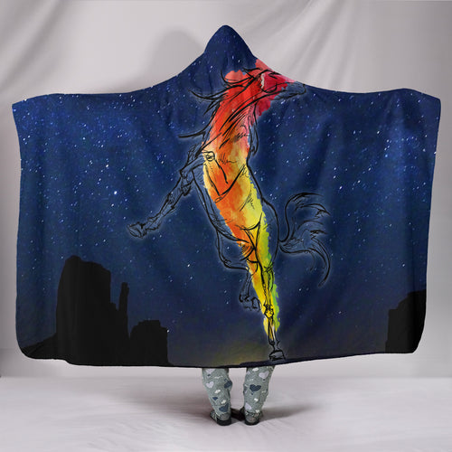 Night Horse Hooded Blanket