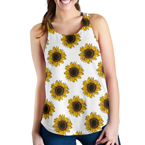 sunflowers design pattern Women Racerback Tank Top