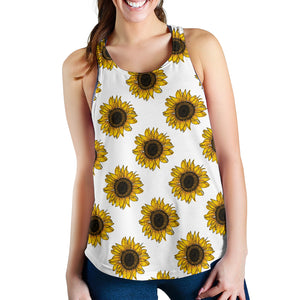 sunflowers design pattern Women Racerback Tank Top