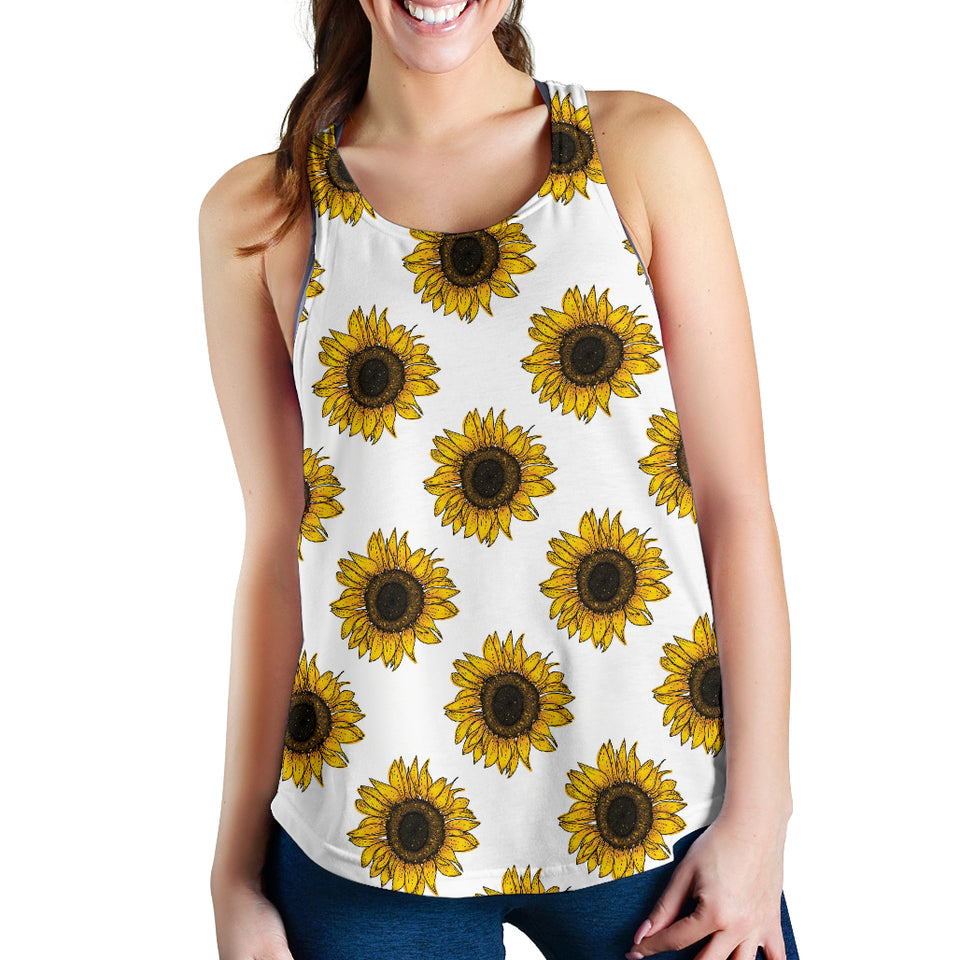 sunflowers design pattern Women Racerback Tank Top