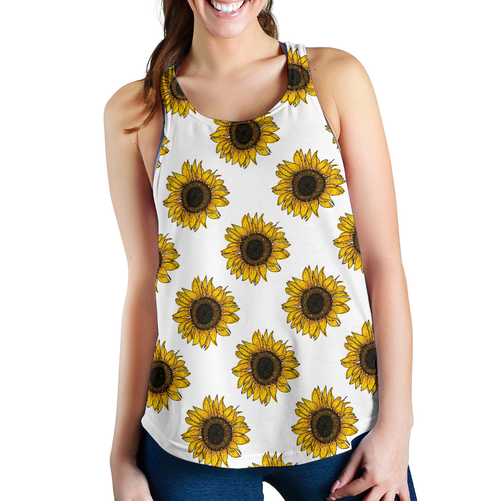 sunflowers design pattern Women Racerback Tank Top
