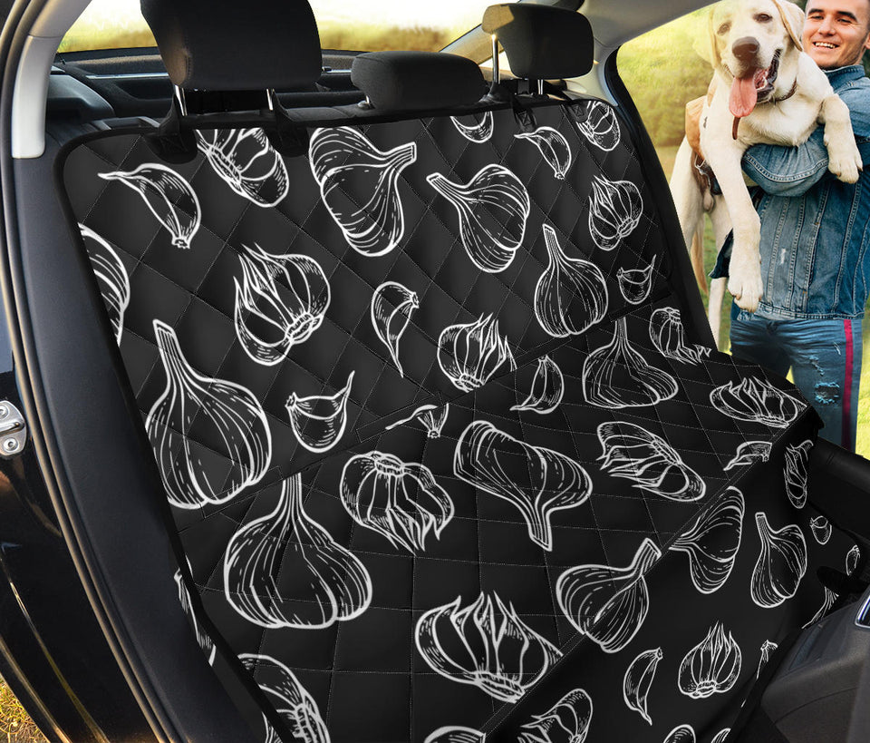 Garlic Pattern Black Background Dog Car Seat Covers
