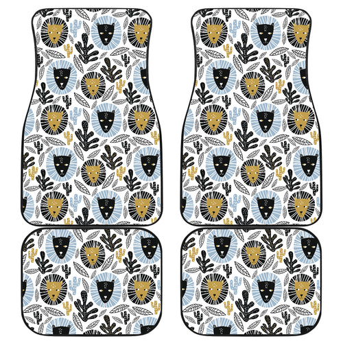 Lion Pattern Print Design 05 Front and Back Car Mats