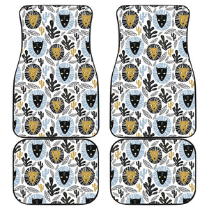 Lion Pattern Print Design 05 Front and Back Car Mats