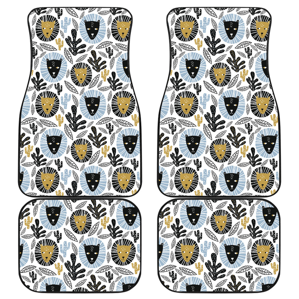 Lion Pattern Print Design 05 Front and Back Car Mats
