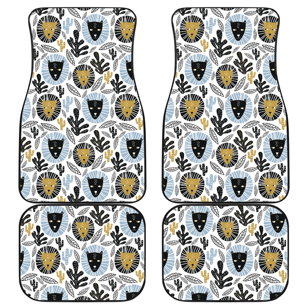 Lion Pattern Print Design 05 Front and Back Car Mats