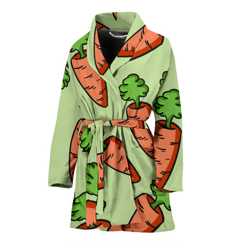Carrot Pattern Print Design 05 Women's Bathrobe