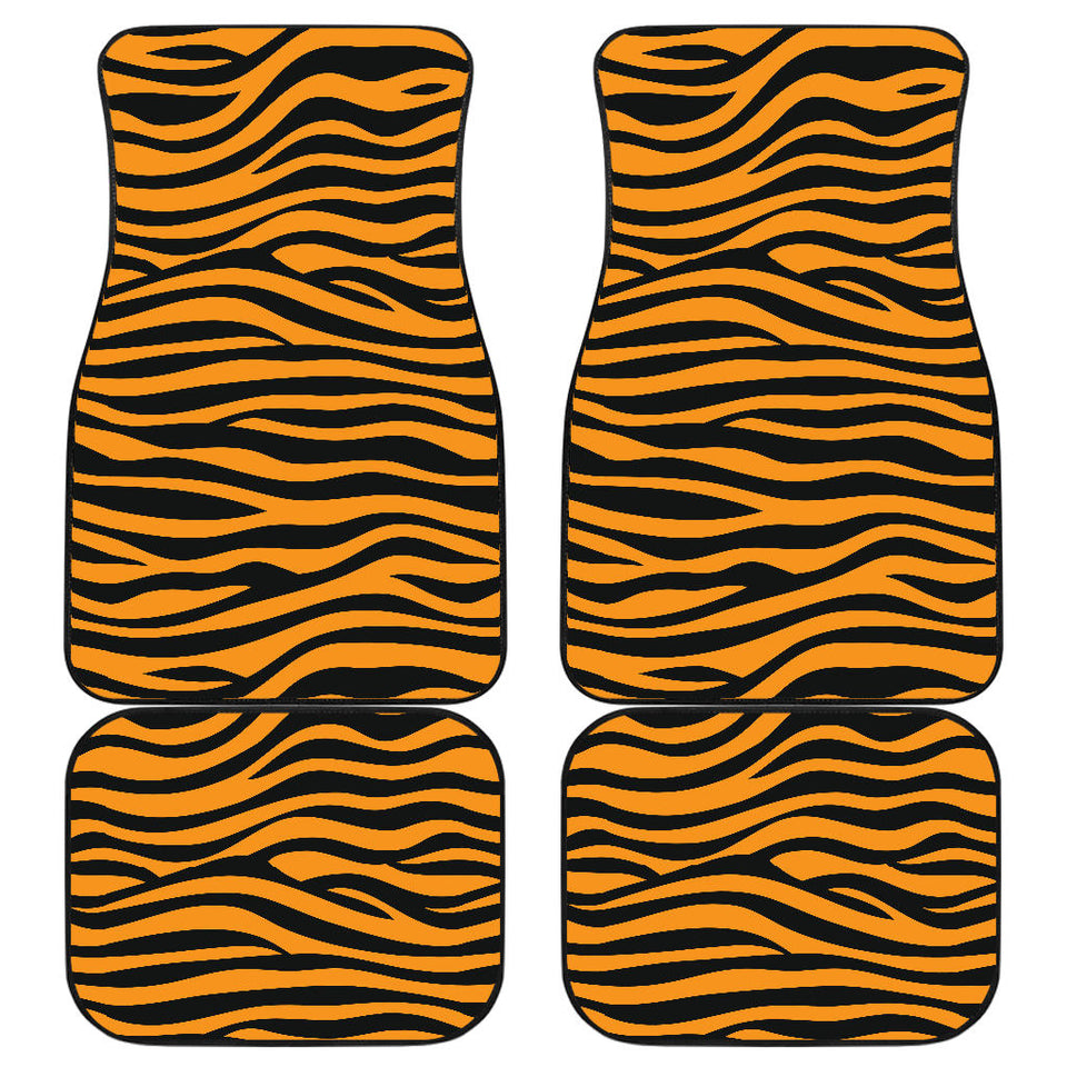 Bengal Tigers Skin Print Pattern Background Front And Back Car Mats