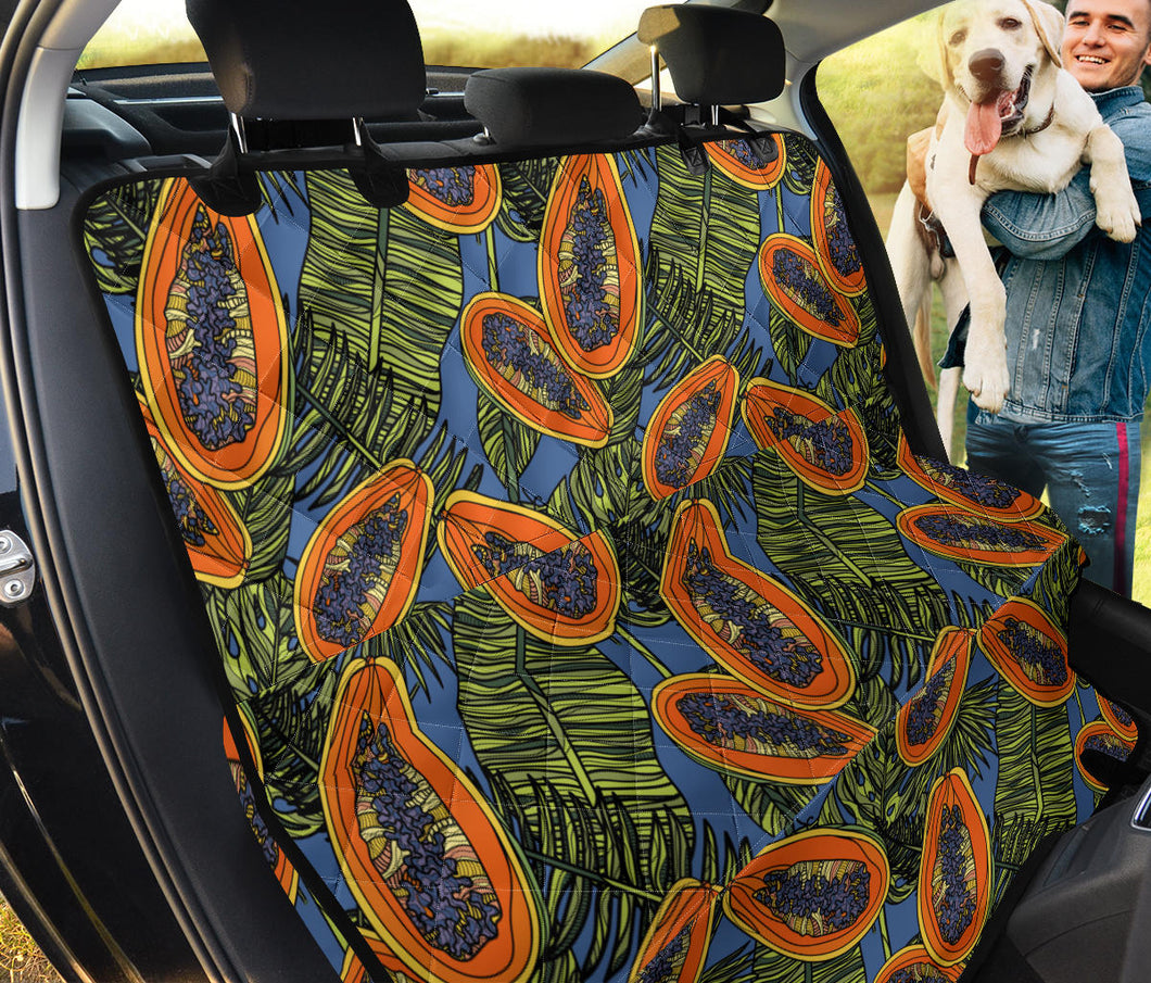 Colorful Papaya Tropical Leaves Dog Car Seat Covers