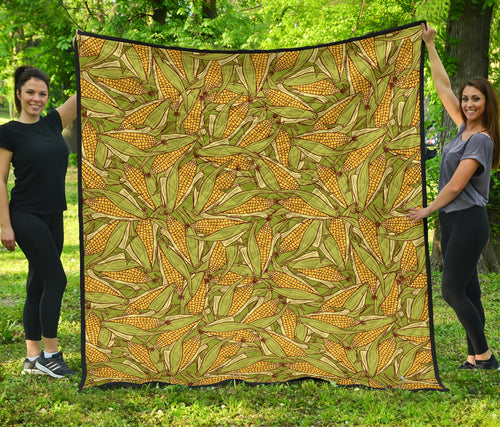 Corn Pattern Print Design 01 Premium Quilt