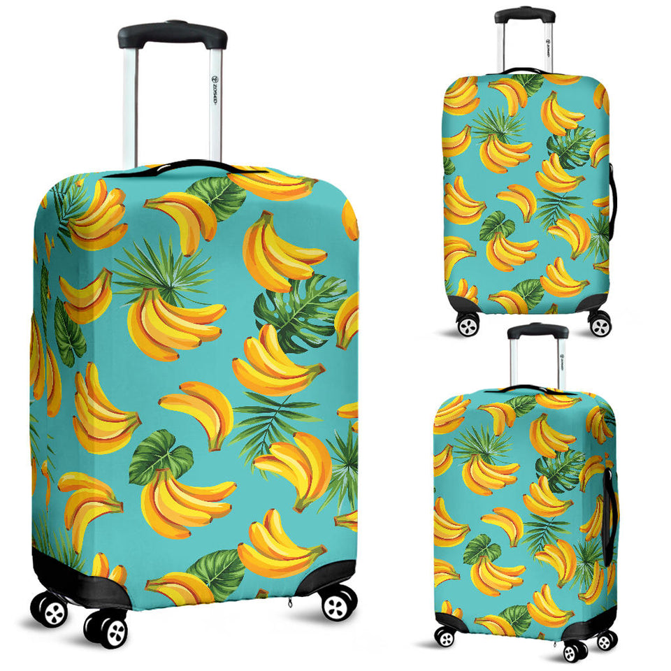 Banana Palm Leaves Pattern Background Luggage Covers