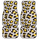 Gray Leopard Print Pattern Front And Back Car Mats