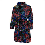 Octopus Sea Wave Tropical Fishe Pattern Men'S Bathrobe