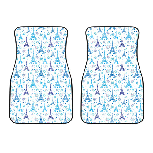 Eiffel Tower Pattern Print Design 01 Front Car Mats