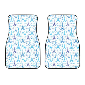 Eiffel Tower Pattern Print Design 01 Front Car Mats