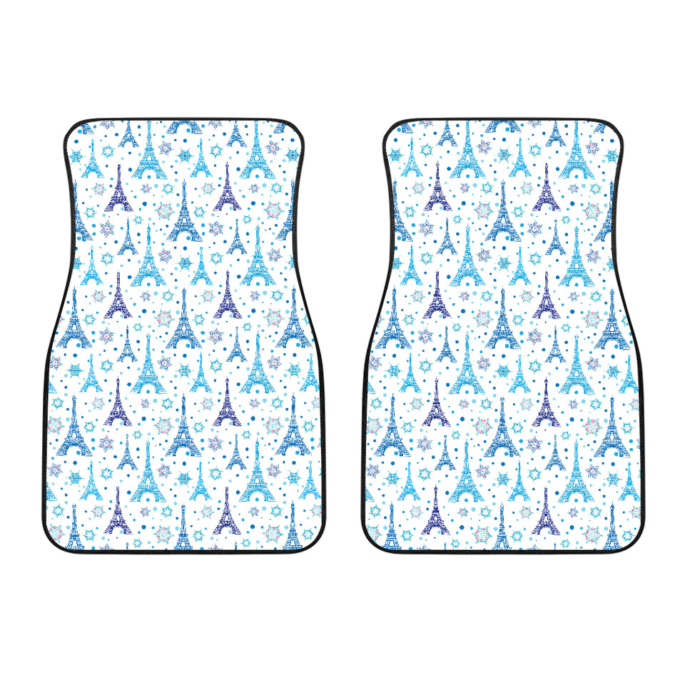 Eiffel Tower Pattern Print Design 01 Front Car Mats