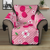 cherry flower pattern pink background Recliner Cover Protector