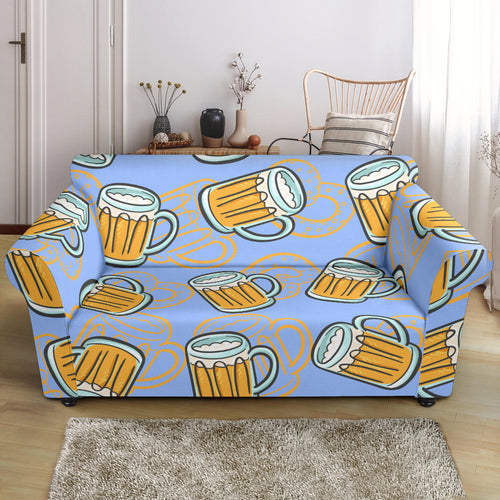 Beer Pattern Loveseat Couch Slipcover