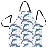 Dolphins Pattern Dotted Background Adjustable Apron