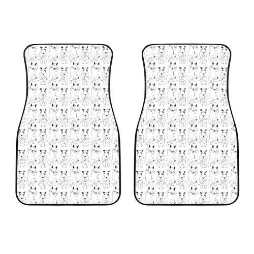 Bull Terrier Pattern Print Design 02 Front Car Mats