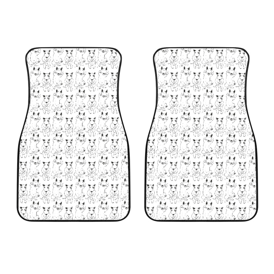 Bull Terrier Pattern Print Design 02 Front Car Mats