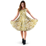 Rose Pattern Print Design 05 Sleeveless Midi Dress