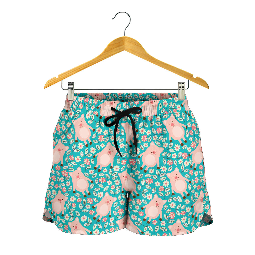 Pig Pattern Print Design 01 Women Shorts